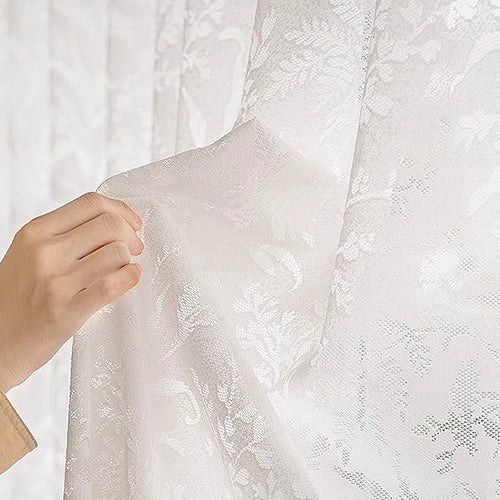 Voilage tulle brodé floral moderne pour salon chambre