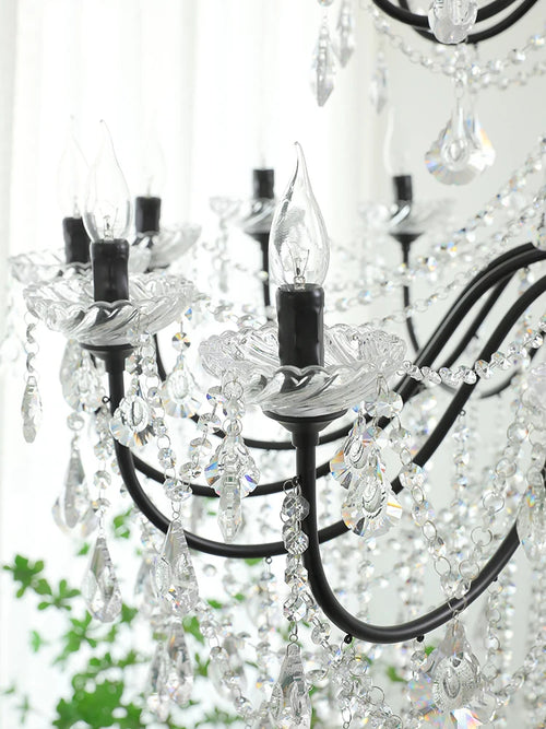 lustre vintage à LED en cristal pour un éclairage élégant - vue 5 sur 8