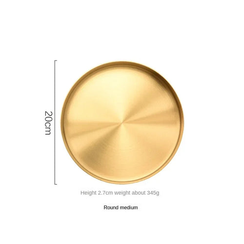 plateau de rangement en acier inoxydable pour bijoux et décorations