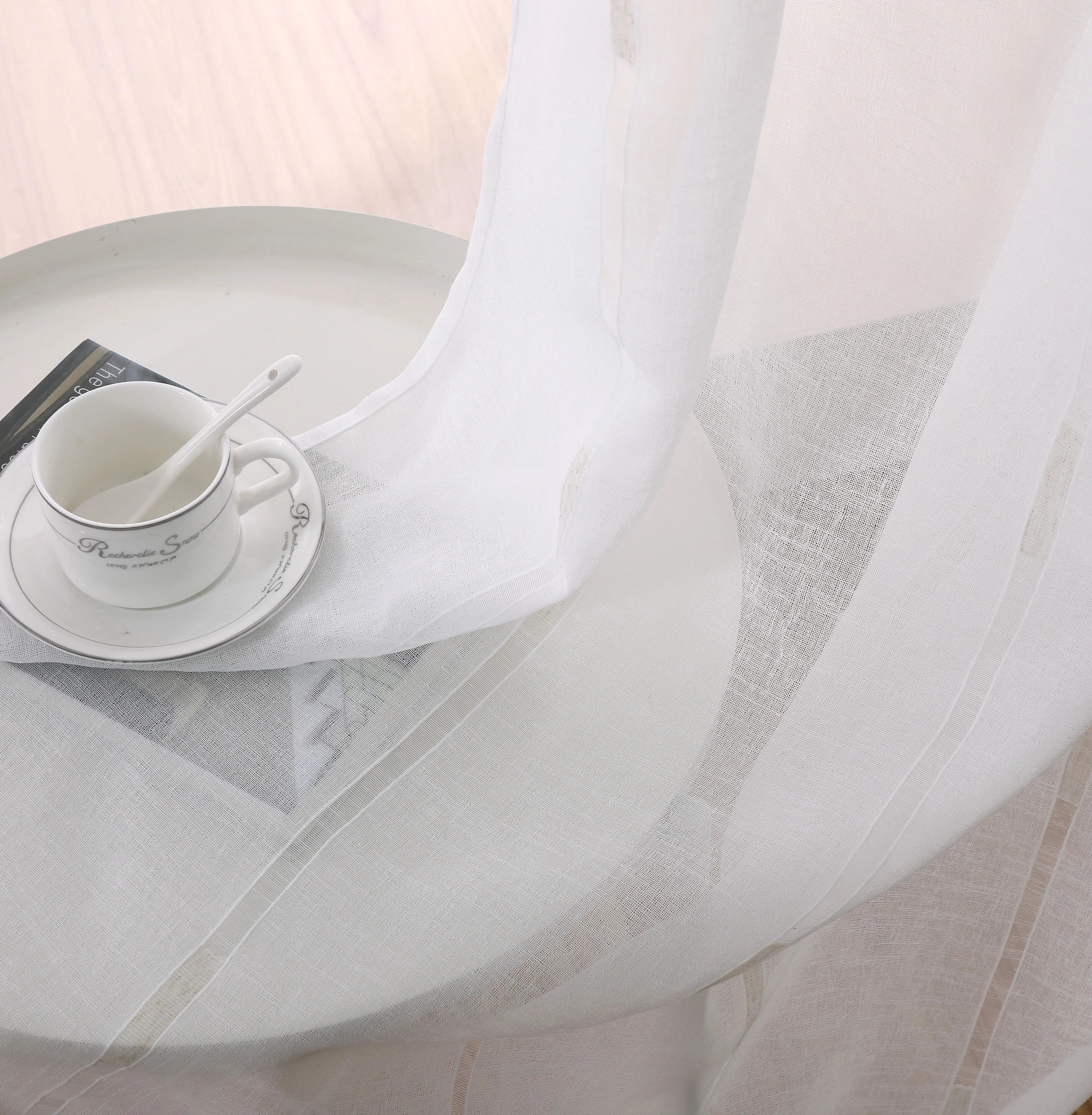 Voilage rayures style europeen moderne pour salon chambre - vue 6 sur 7
