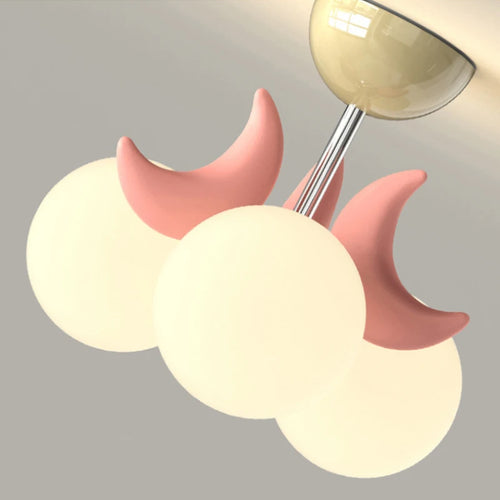 plafonnier en forme de lune pour chambre d'enfant moderne et douce - vue 6 sur 8