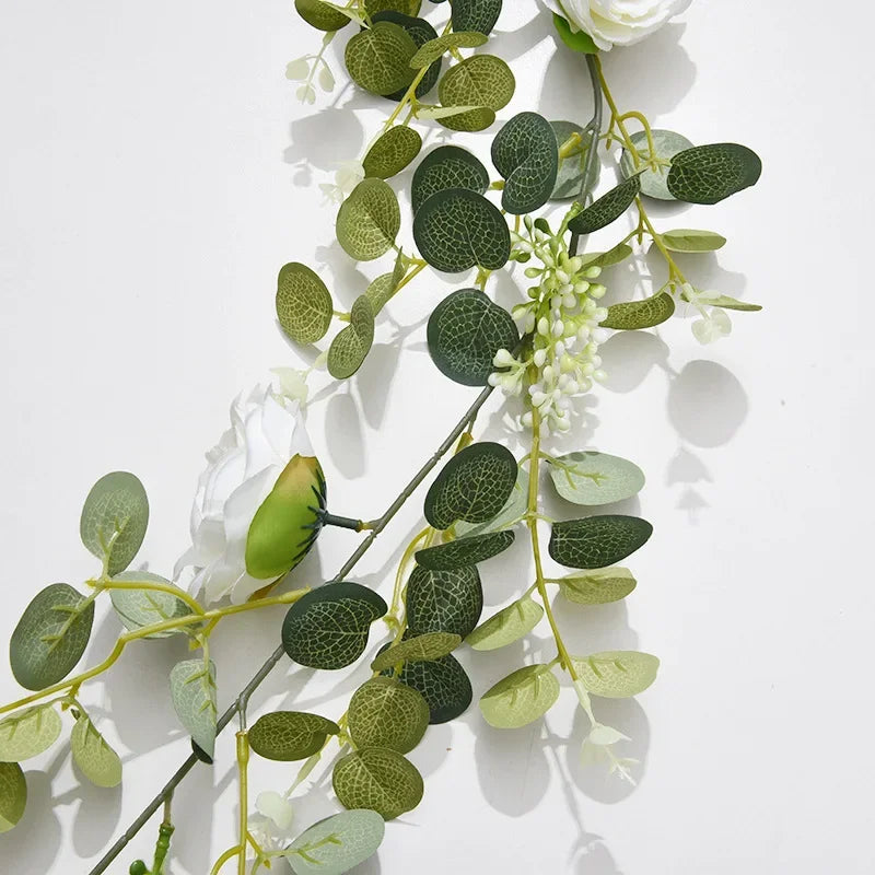 simulation de plante verte roses en soie décoration florale artificielle - vue 4 sur 6