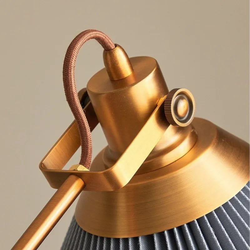 lampadaire vintage premium luxe plissé tissu - vue 5 sur 10