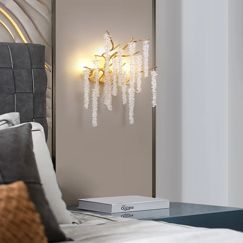 applique murale led moderne design art déco en cristal - vue 5 sur 10
