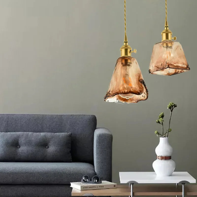 lustre en verre rétro nordique pour café et restaurant - vue 3 sur 10