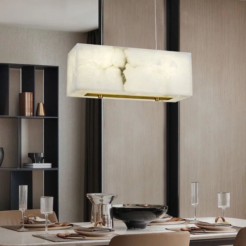 lustre minimaliste en marbre et cuivre pour espaces modernes - vue 3 sur 7