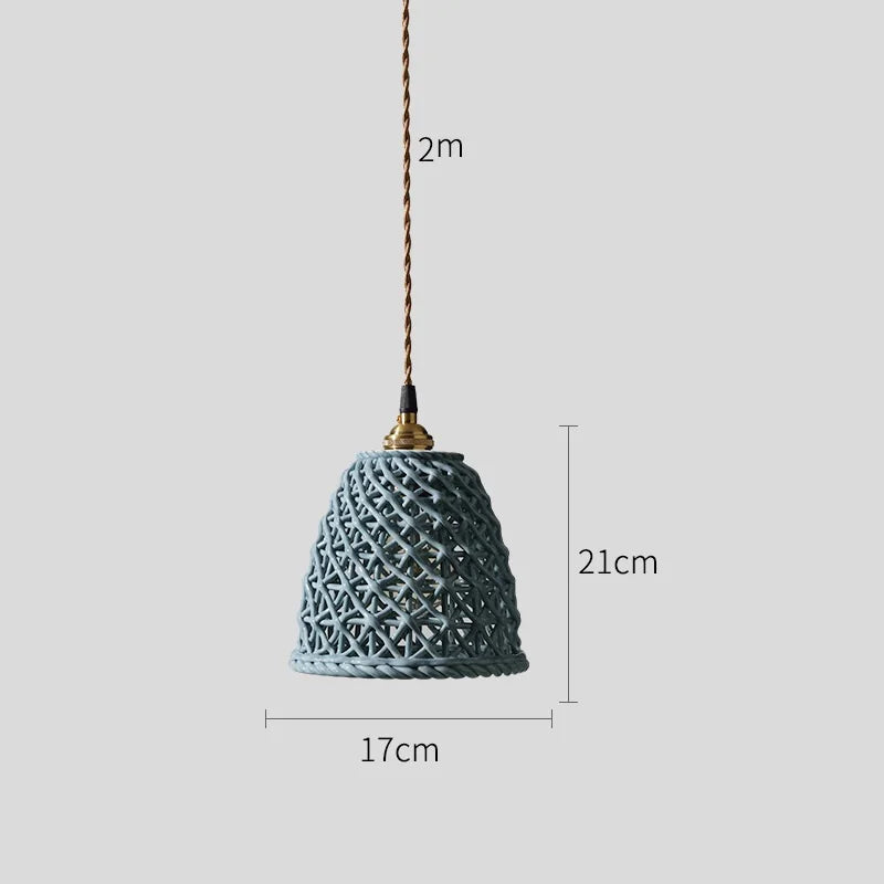 suspension LED blanc en céramique luminaires maison éclairage intérieur chambre salon à côté nordique moderne cuivre suspension lampe - vue 13 sur 23