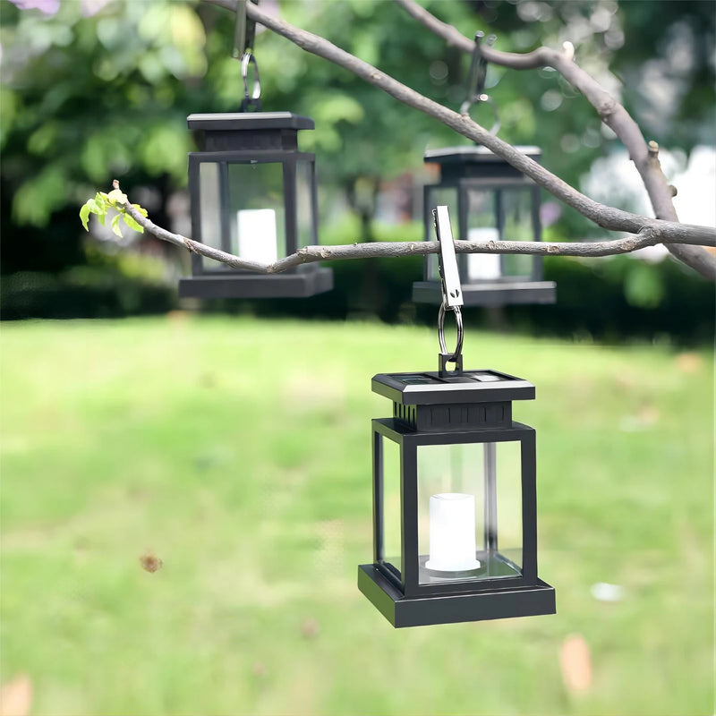 LED lumières solaires bougie lanterne extérieure palais lanterne lampe de jardin avec crochet paysage éclairage lampadaires étanche noël