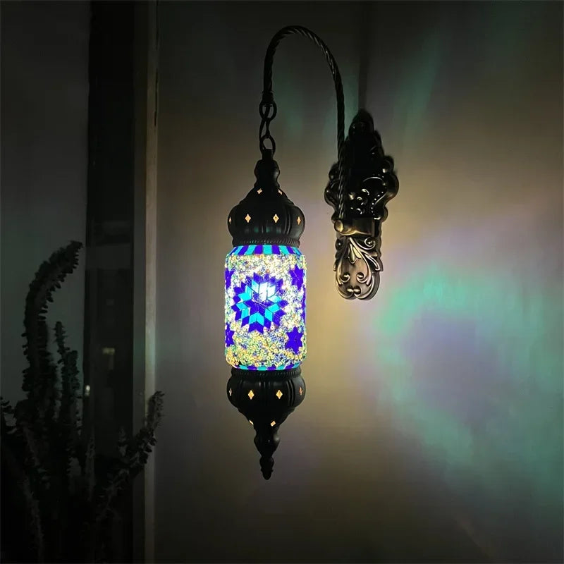 appliques murales méditerranéennes style bohème rétro mosaïque LED - vue 4 sur 11