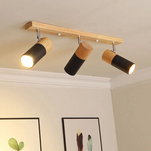 Plafonnier LED moderne en fer rotatif à 1/3 têtes