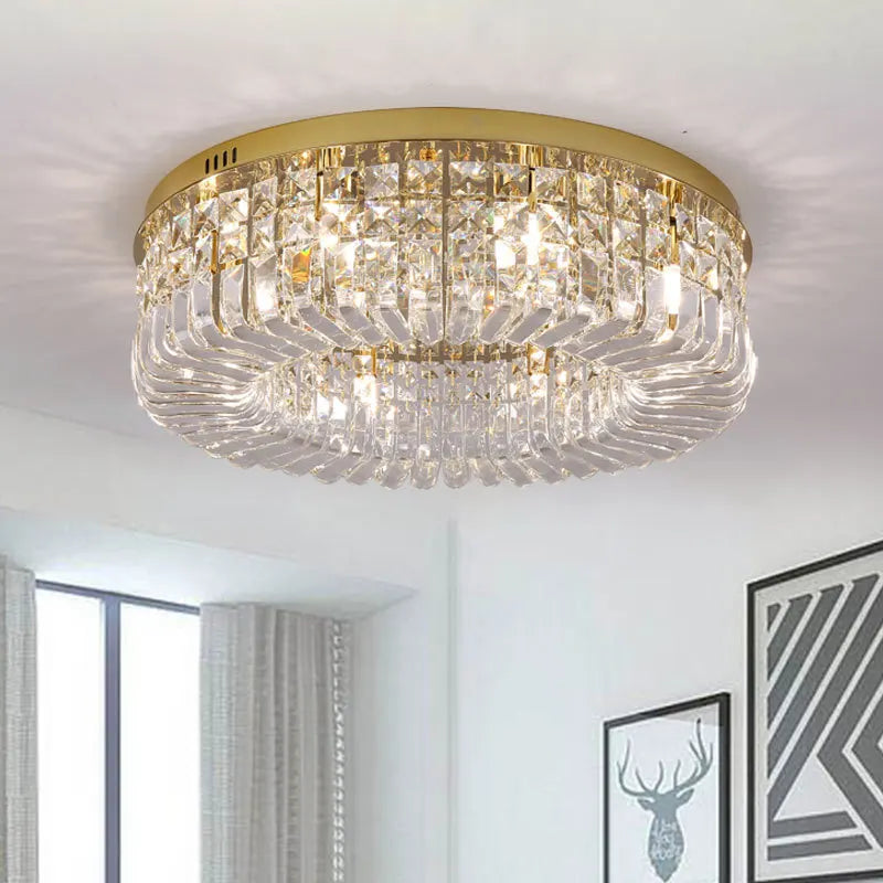 Plafonnier Led suspendu en cristal au design nordique luxueux - vue 3 sur 8