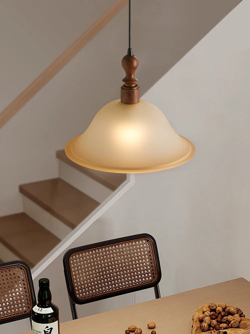 suspension en bois massif style rétro japonais pour décor intérieur