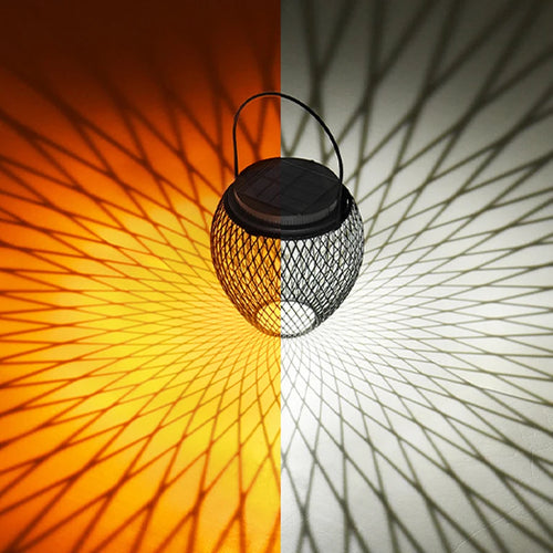 lanterne solaire décorative en métal pour extérieur suspendue