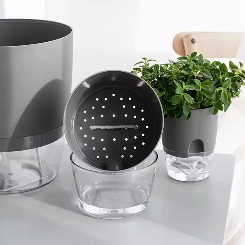 pot de fleurs auto-arrosant en plastique pour plantes succulentes - vue 4 sur 14