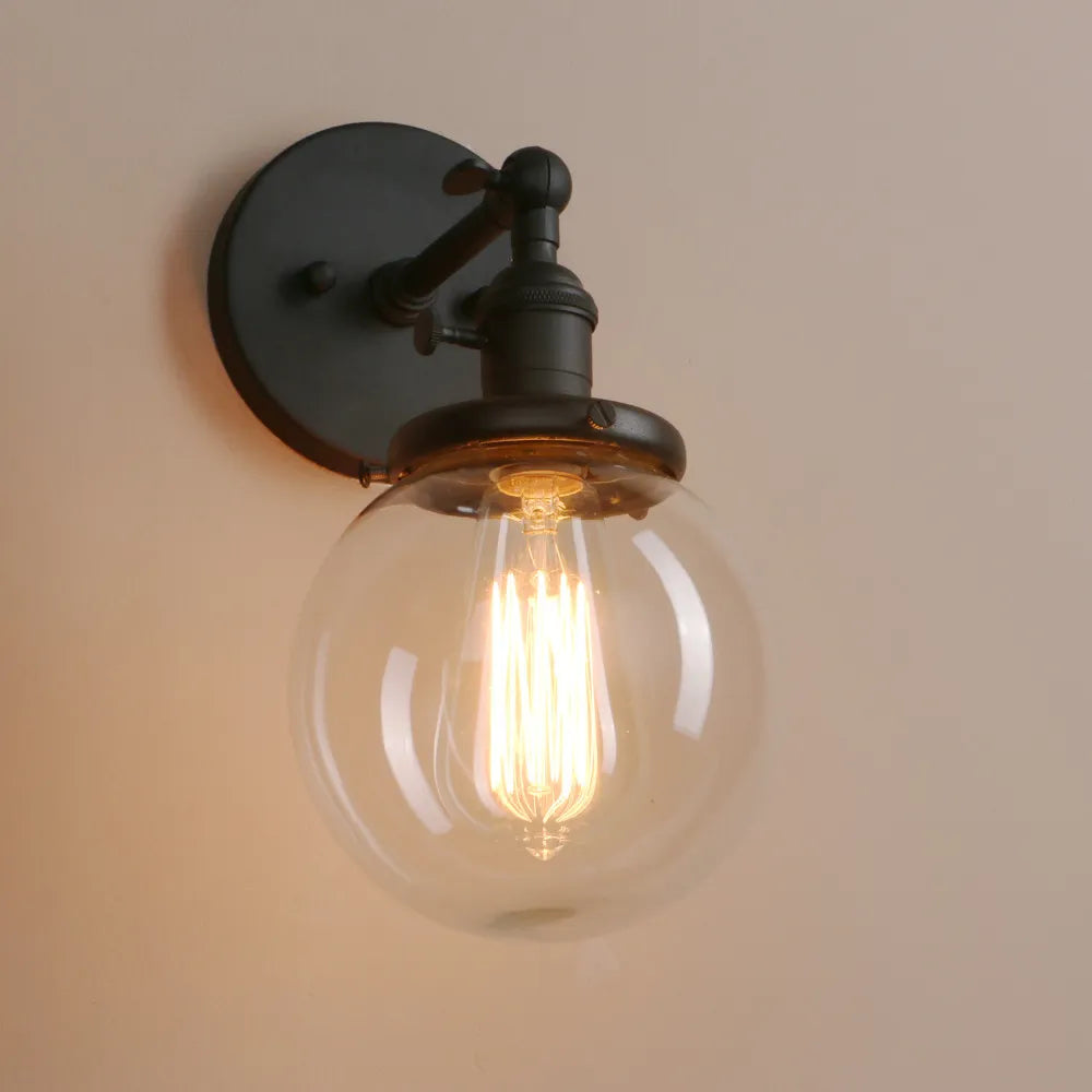 Permo 5.9 ''Vintage applique moderne en verre applique murale luminaires luminaire Loft chevet miroir lampe escalier lumières - vue 6 sur 11