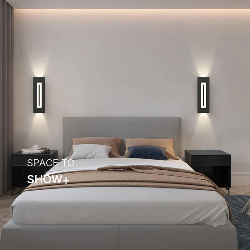 Applique murale Led d'intérieur chambre lampe de chevet nordique salon fond allée hôtel Led intérieur Double tête créative SimpleLamp - vue 7 sur 12