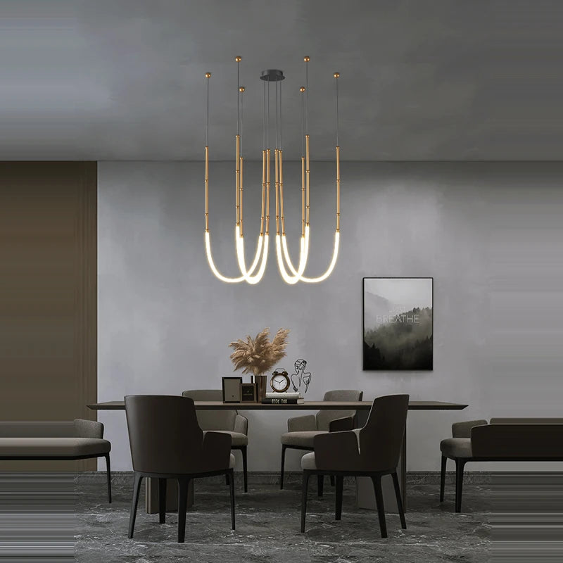 lustre en art déco design suspendu en led - vue 6 sur 16