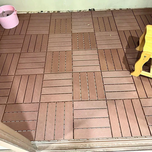 Dalle de sol clipsable 30x30 exterieur motif bois