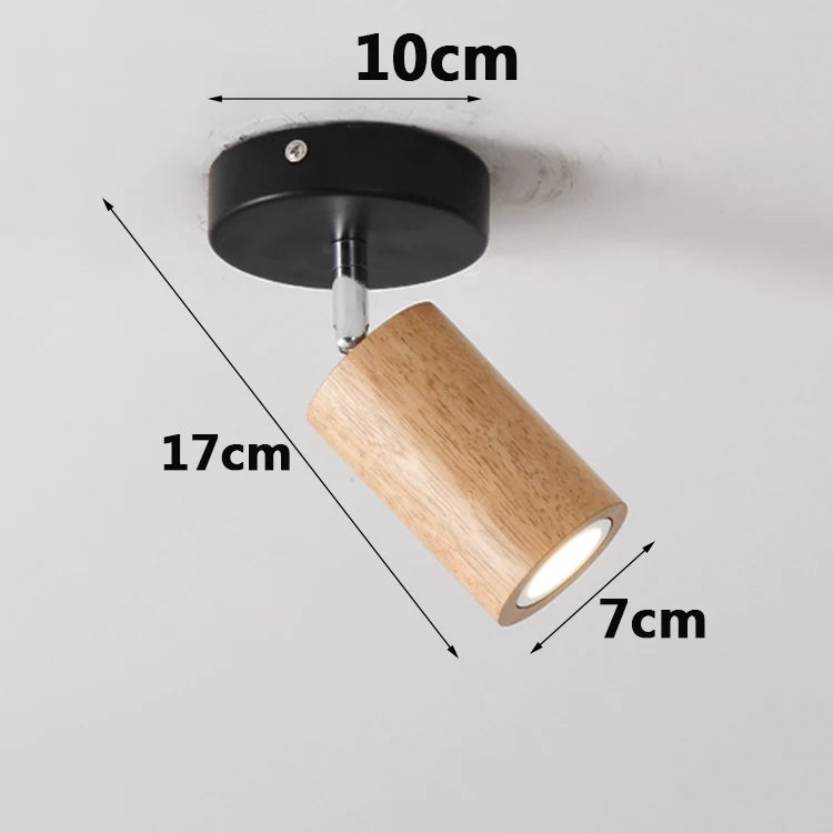 Applique murale LED nordique en bois massif