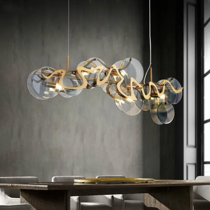 lustre nordique doré suspension créative pour hôtel