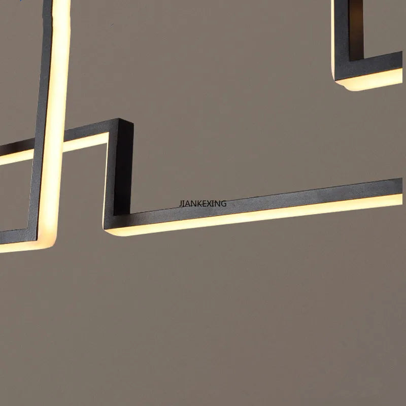 lustre led design réglable suspension pour intérieur maison - vue 7 sur 9