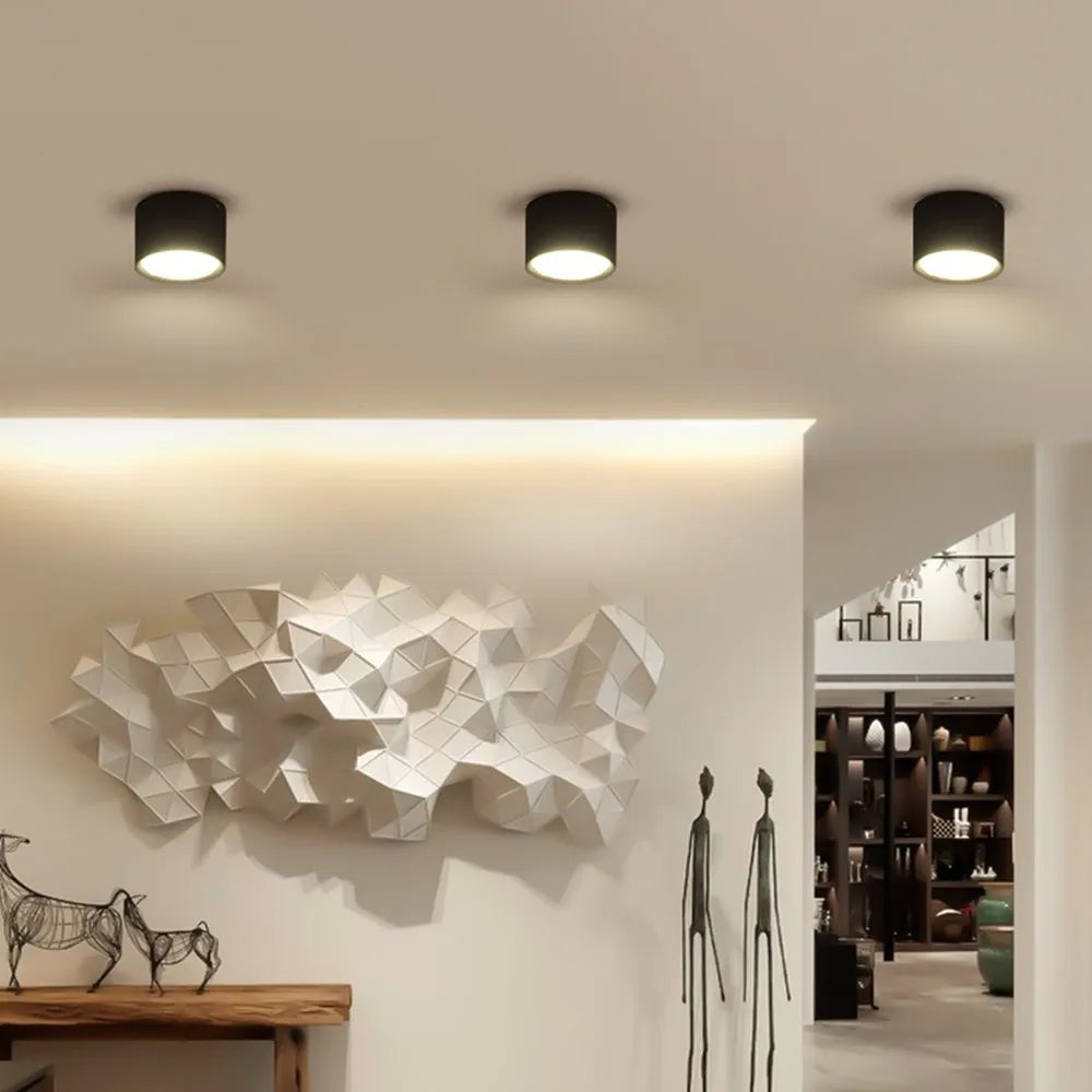 Mini LED plafonniers Dimmable Grain de bois Surface monté Downlight maison chambre décor Spot pour salon 220V 110V - vue 3 sur 11