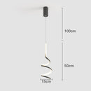 Suspension design LED minimaliste ondulé Polino