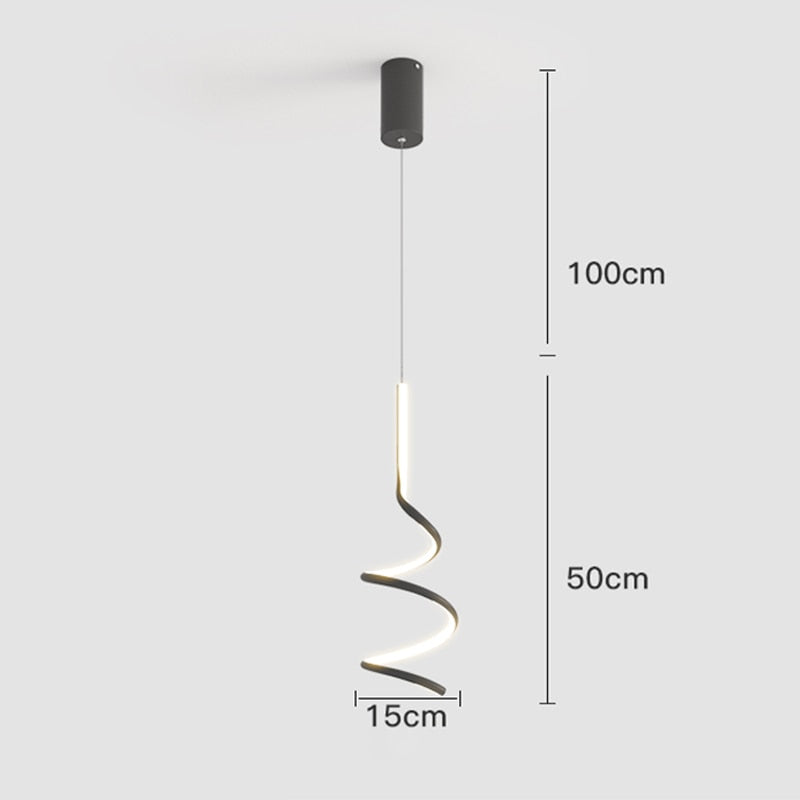 Suspension design LED minimaliste ondulé Polino - vue 6 sur 9