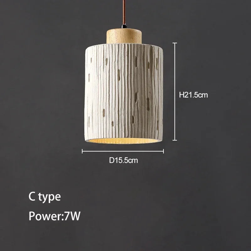 suspension wabi-sabi en ciment et travertin pour décoration intérieure - vue 8 sur 14
