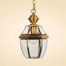 suspension led antique en verre et cuivre pour extérieur et intérieur