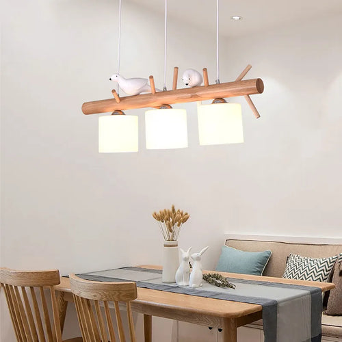 Nordique En Bois Massif PENDENTIF LED Lumière Salle à manger Plafond Lustre Chambre Salon Cuisine Éclairage Intérieur Luminaire