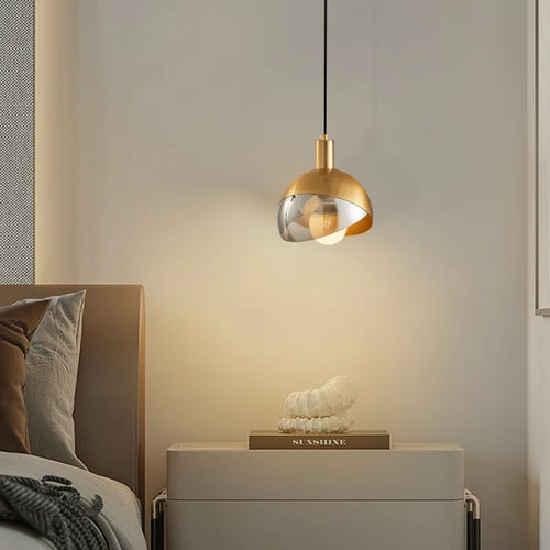 suspension nordiques de luxe en cuivre et verre - vue 3 sur 8