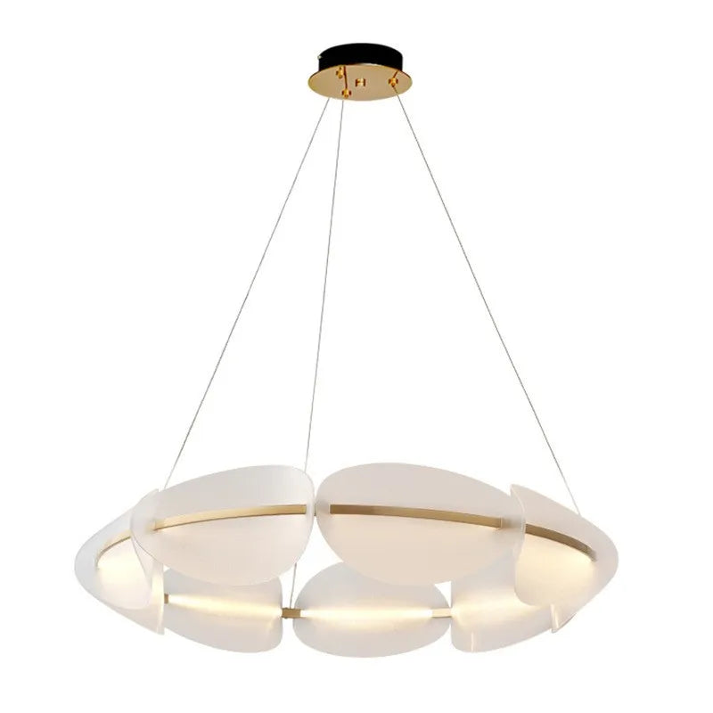 Creative Romantic Petals Acrylic Copper Pendant Lamp Modern Living Room, Bedroom, Cloakroom Decoration LED Pendant Lamp - vue 7 sur 8