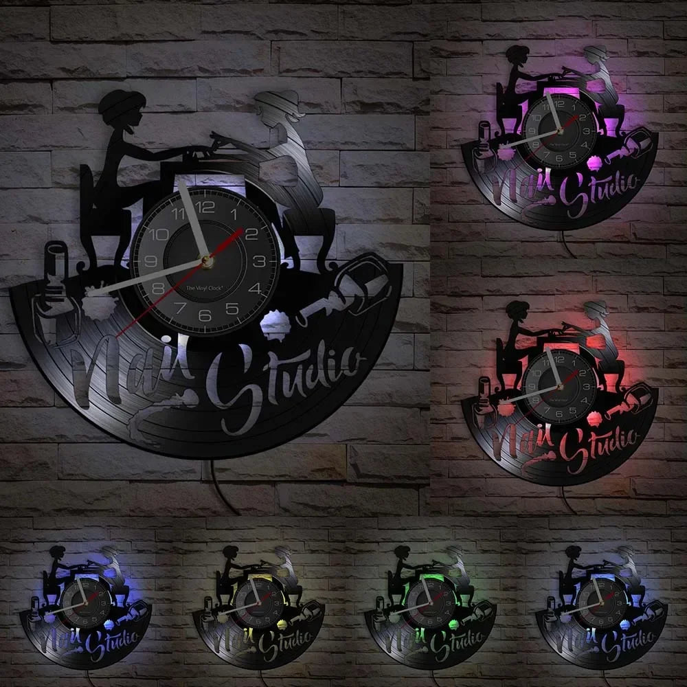 horloge murale vinyle pour salon de manucure et beauté - vue 10 sur 31