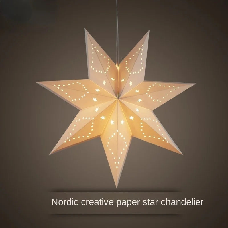 lustre créatif étoile à cinq branches led décoratif suspendu - vue 3 sur 8