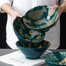 Bol à ramen japonais céramique motif floral 12l