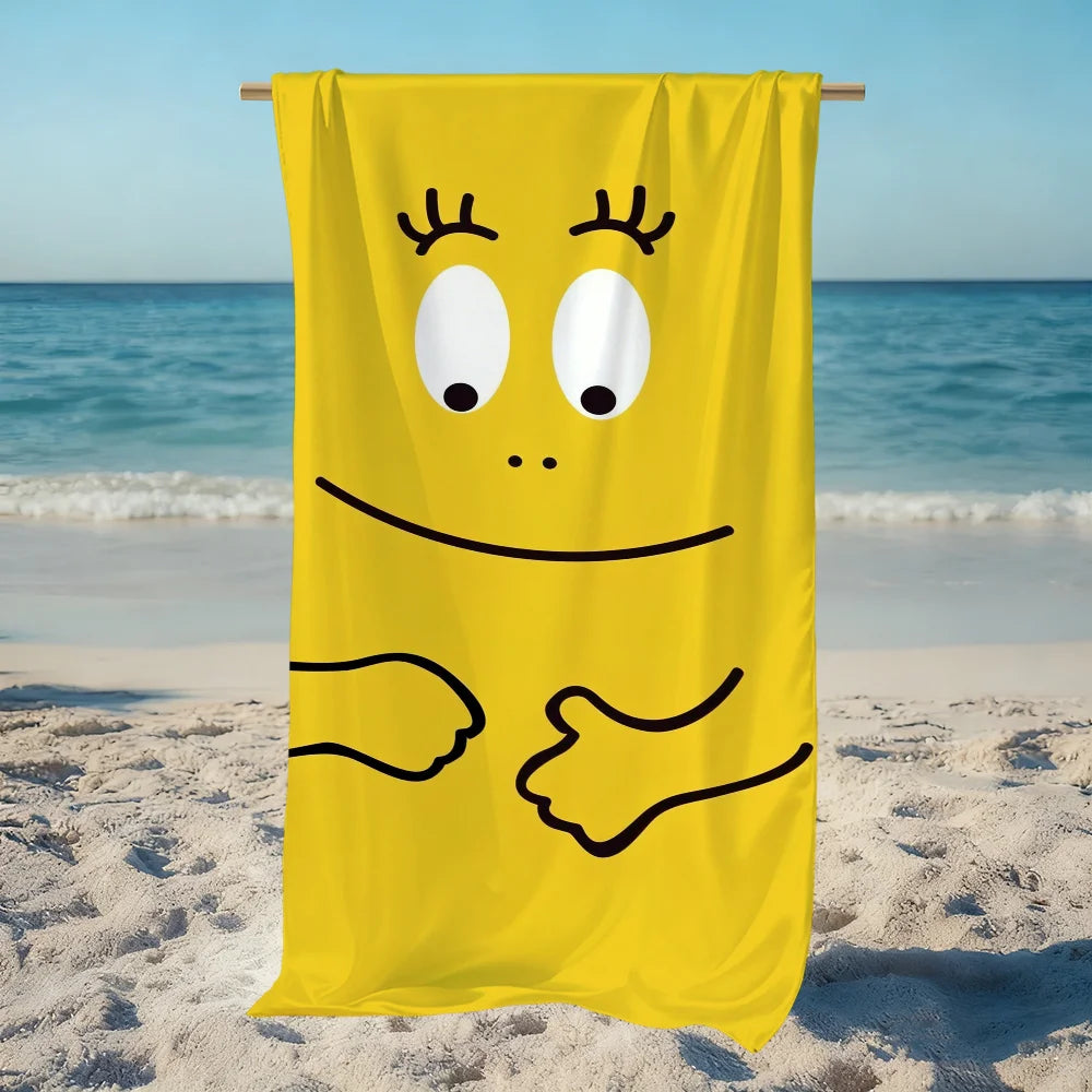 Serviette de plage barbapapas dessin cartoon seche rapide - vue 3 sur 7