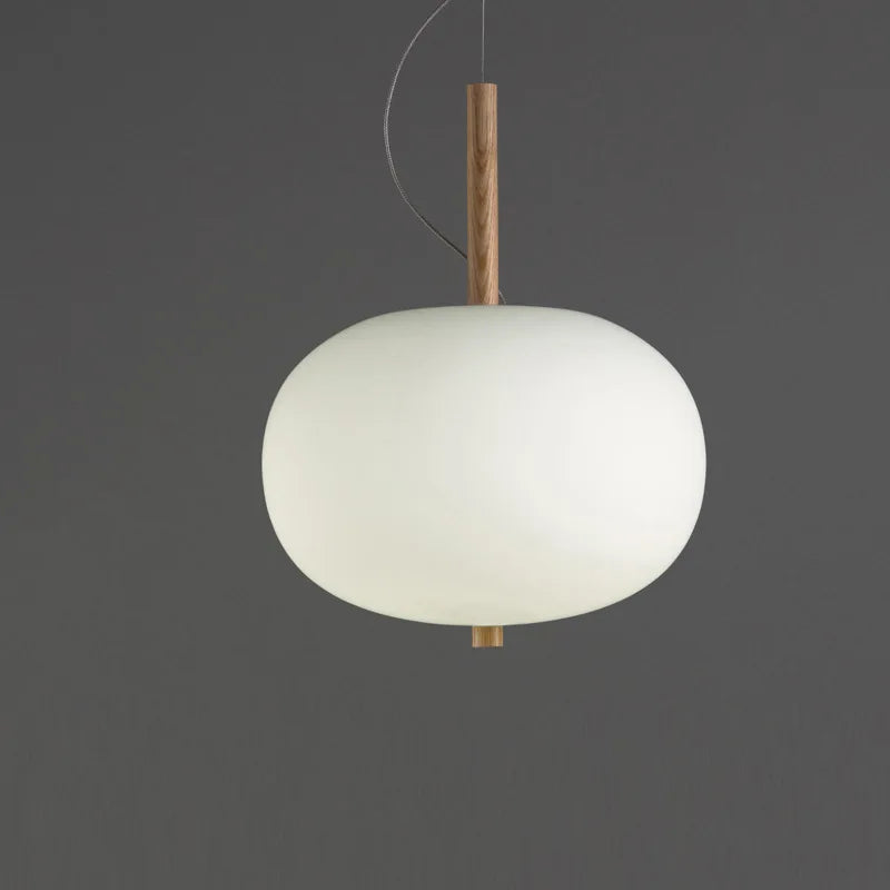 suspension scandinave grande boule de verre design moderne - vue 7 sur 12