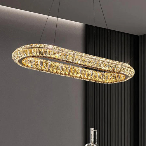 Luxe Cristal LED Suspension Lumières Villa Salon Salle À Manger Éclairage Décor Lustre Lustre Lampe Intérieur Hôtel Bar Luminaires - vue 5 sur 16