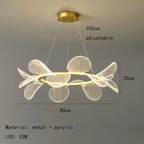 suspension moderne à led avec intensité variable et anneau doré - vue 10 sur 10