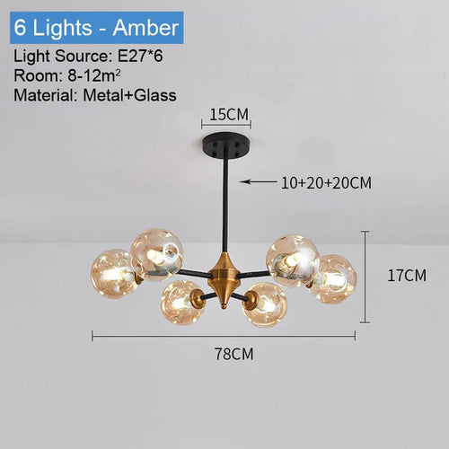lustre industriel en verre pour intérieur élégant et moderne