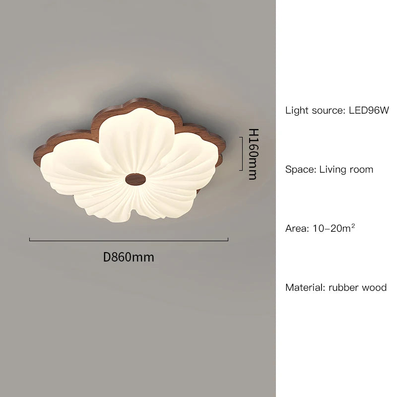 plafonnier moderne à fleurs en bois pour décoration intérieure - vue 12 sur 13