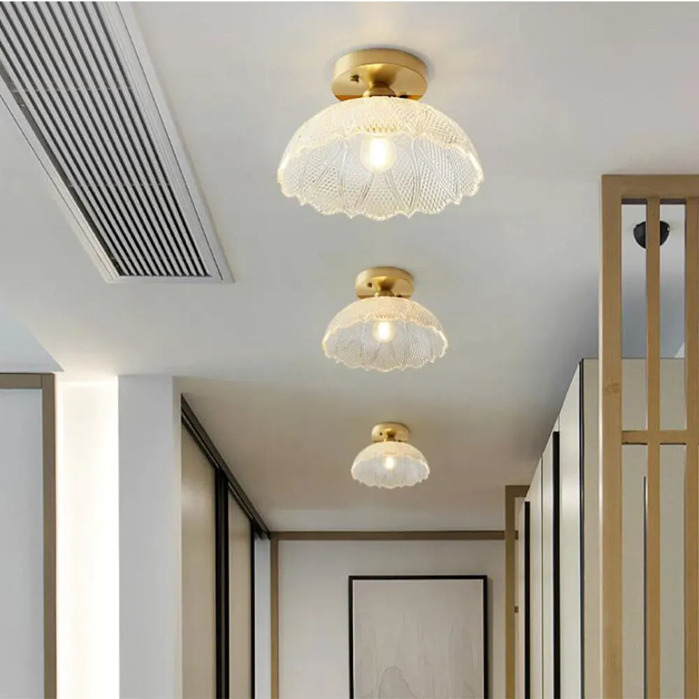 plafonnier led nordique vintage en verre pour intérieur moderne - vue 2 sur 18