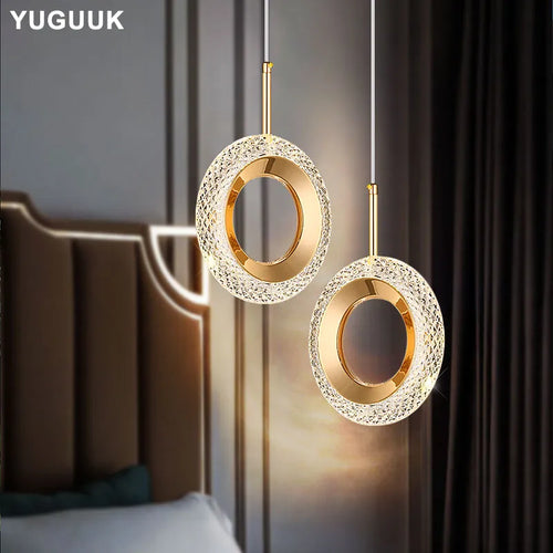 Anneau nordique suspension LED lumières intérieur lampe suspendue décor de chambre pour chevet chambre salon moderne suspension - vue 2 sur 12