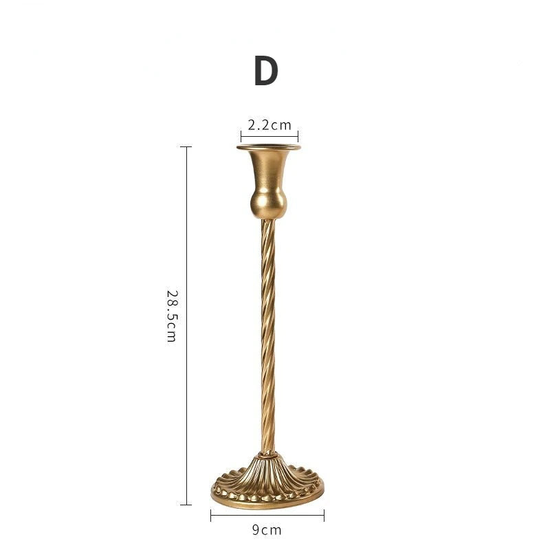 kit de bougeoirs décoratifs en laiton doré pour mariage et dîner - vue 14 sur 18