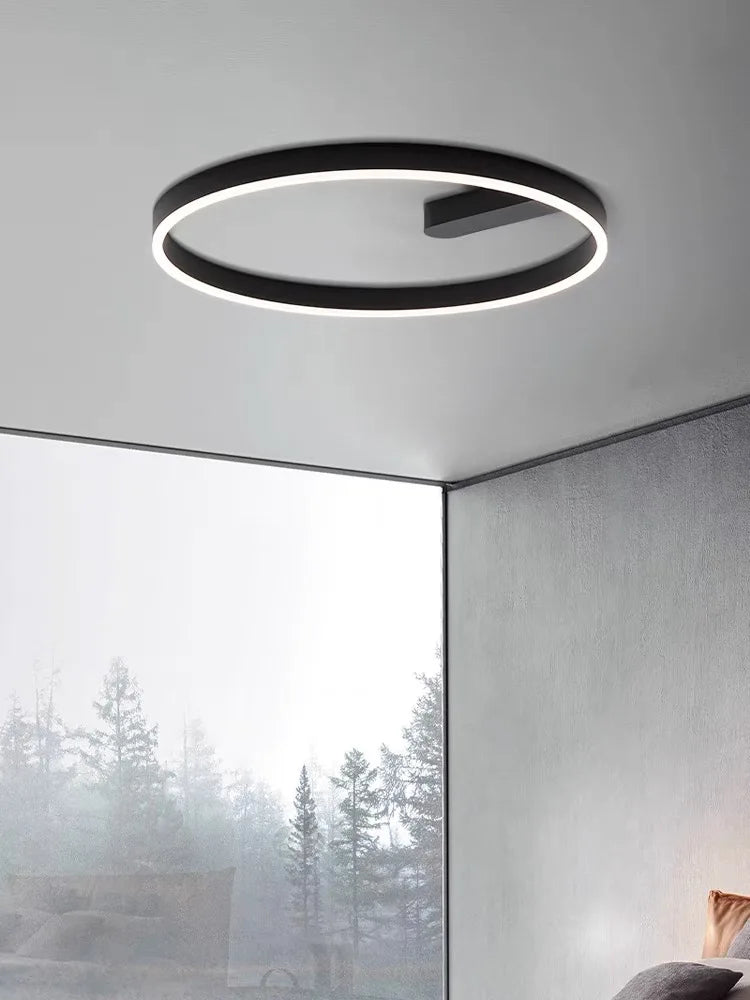 2024 LED ceiling light creative new style bedroom light, living room lighting, modern and simple black white bedroom light - vue 4 sur 7