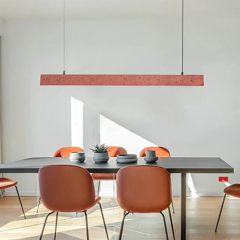 Nordic Minimalist Wabi-Sabi Wind LED Strip Restaurant Pendant Lights Home Decor Dining Room Bar Chandelier Hanging Lamp Fixtures - vue 6 sur 15