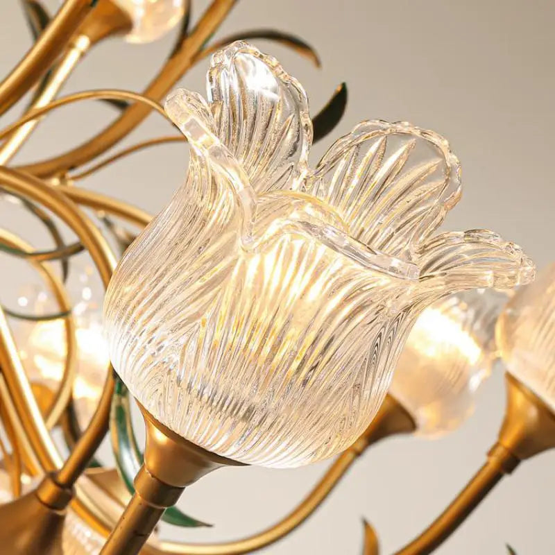 lustre méditerranéen en verre avec motifs floraux tendance - vue 7 sur 8