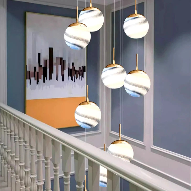 Lustre d'escalier moderne éclairage intérieur plafonnier pour salon éclairage intérieur - vue 6 sur 6
