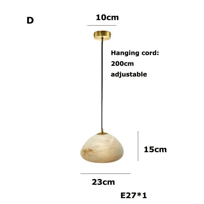 lustre suspendu led marbre géométrique intensité variable - vue 10 sur 12